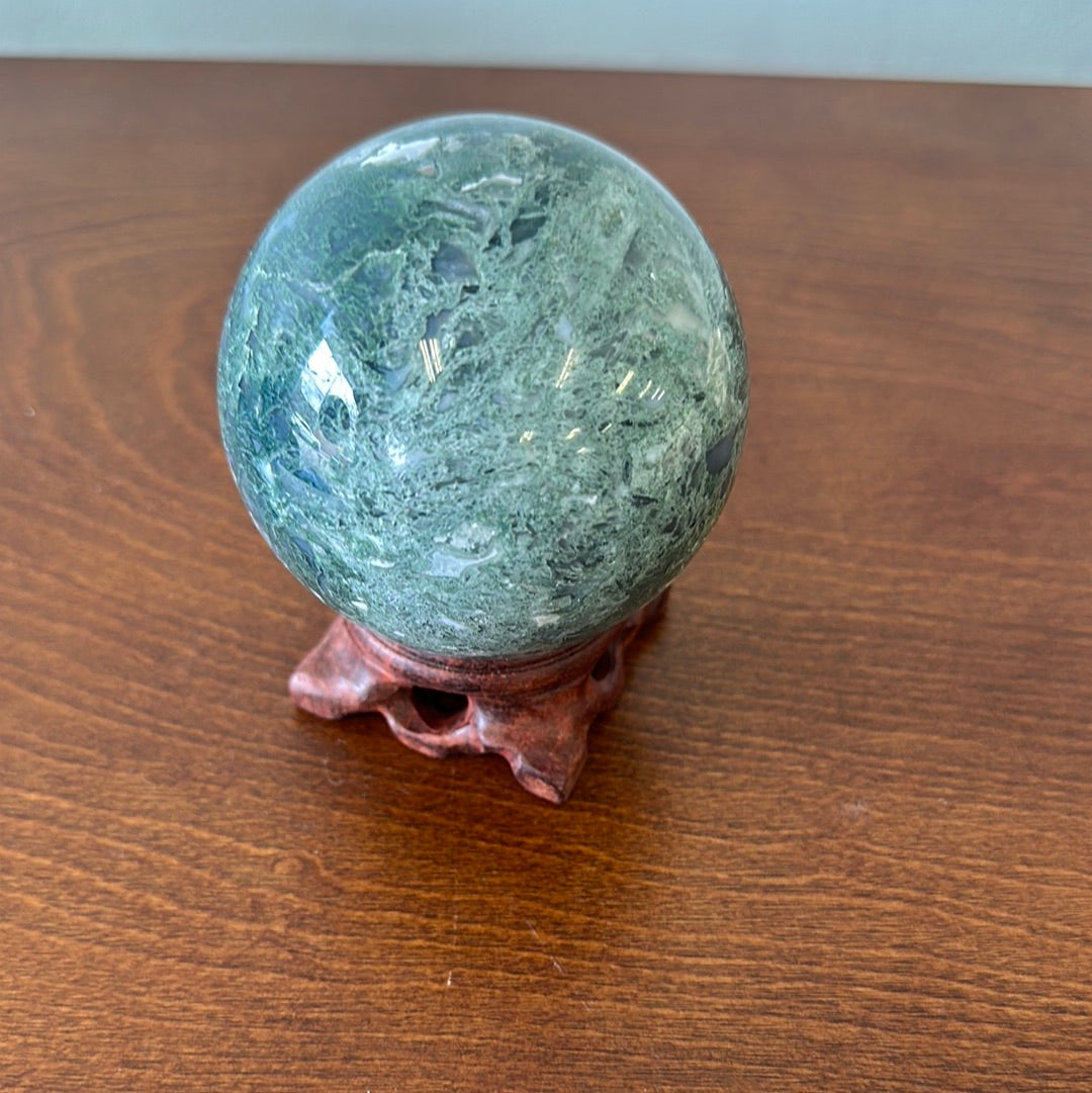 Moss Agate 74mm Sphere