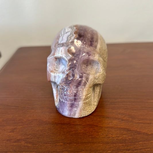 Chevron Amethyst Agate 1.7lb Skull