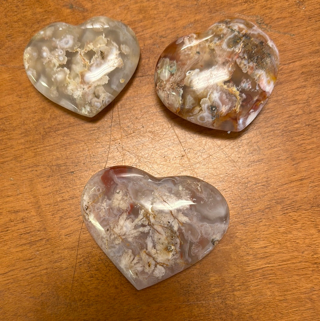 Flower Agate Sm Heart