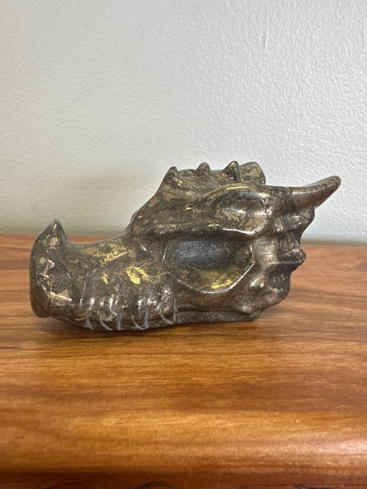 Pyrite 1lb Dragon Skull