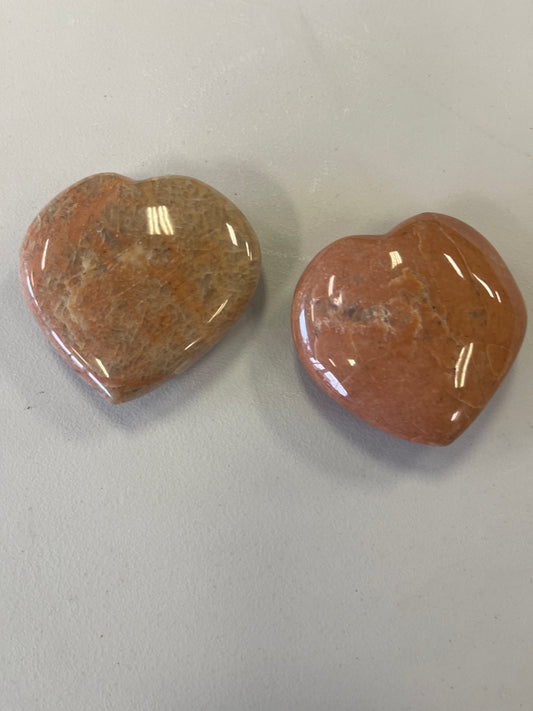 Peach Moonstone Lg Heart