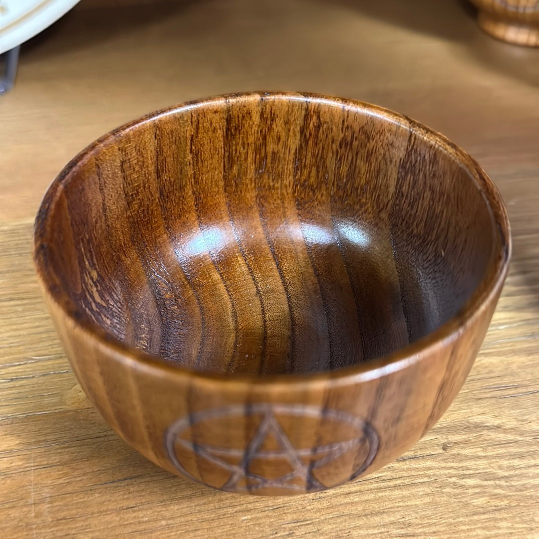 Wood Pentacle Offering Bowl