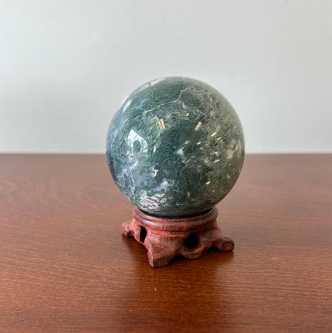 Moss Agate 74mm Sphere