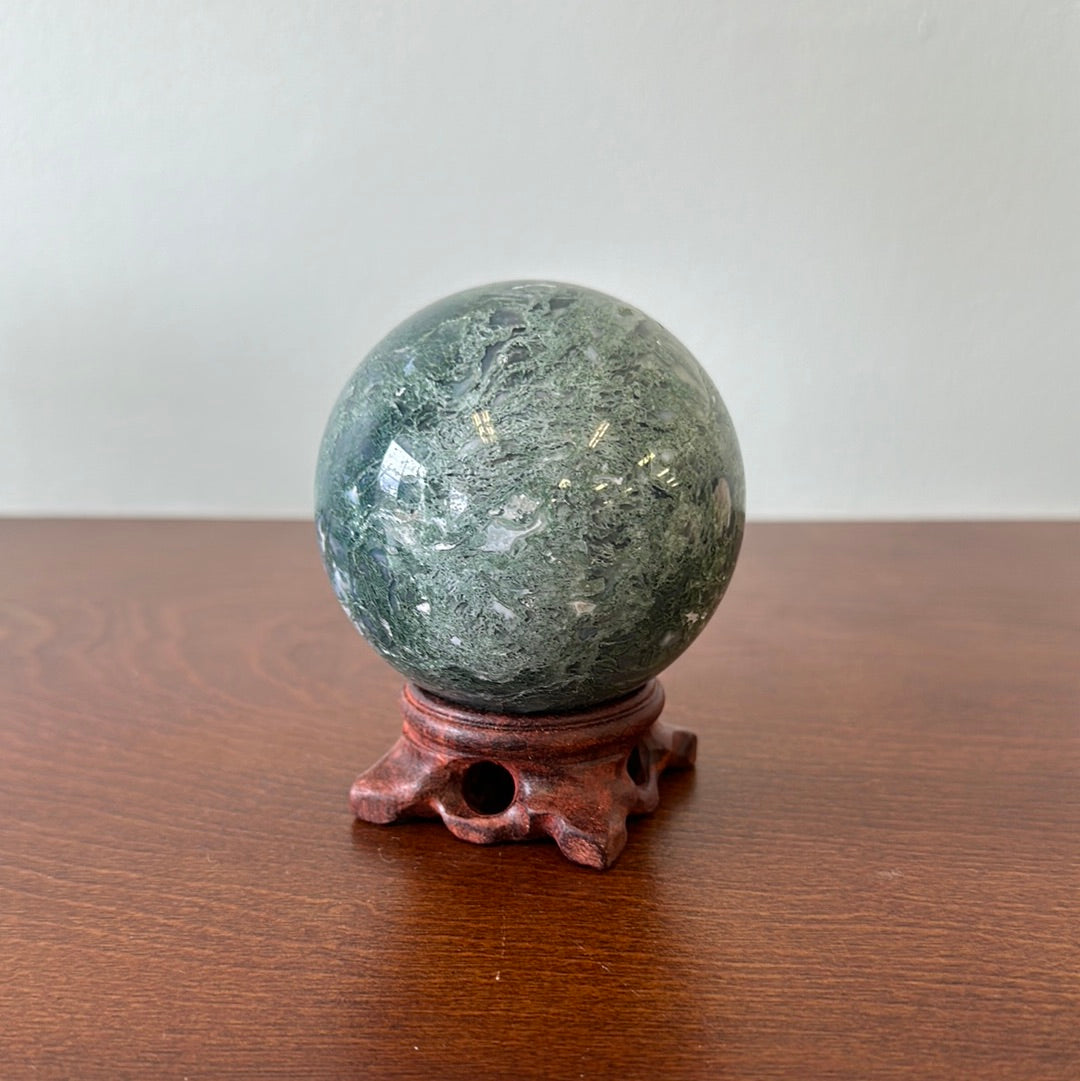 Moss Agate 74mm Sphere