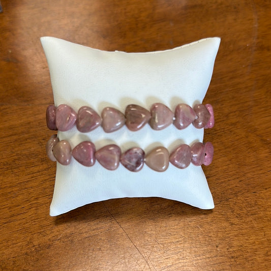 Rhodonite Heart Stretch Bracelet