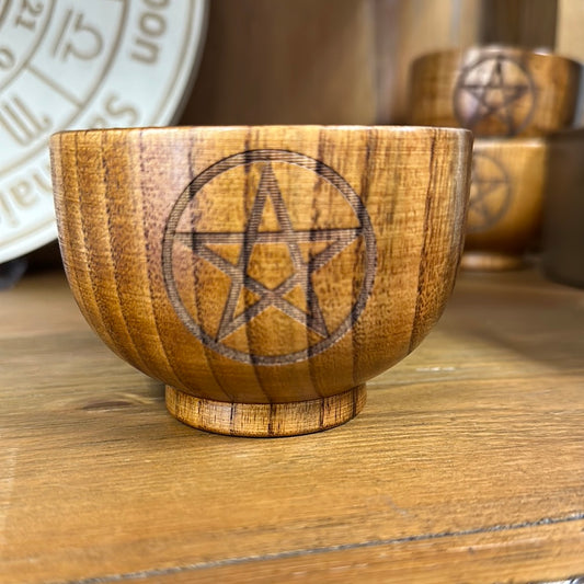 Wood Pentacle Offering Bowl