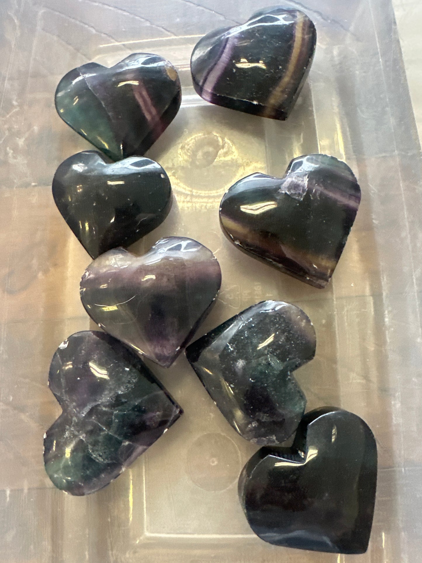 Rainbow Fluorite Med Heart