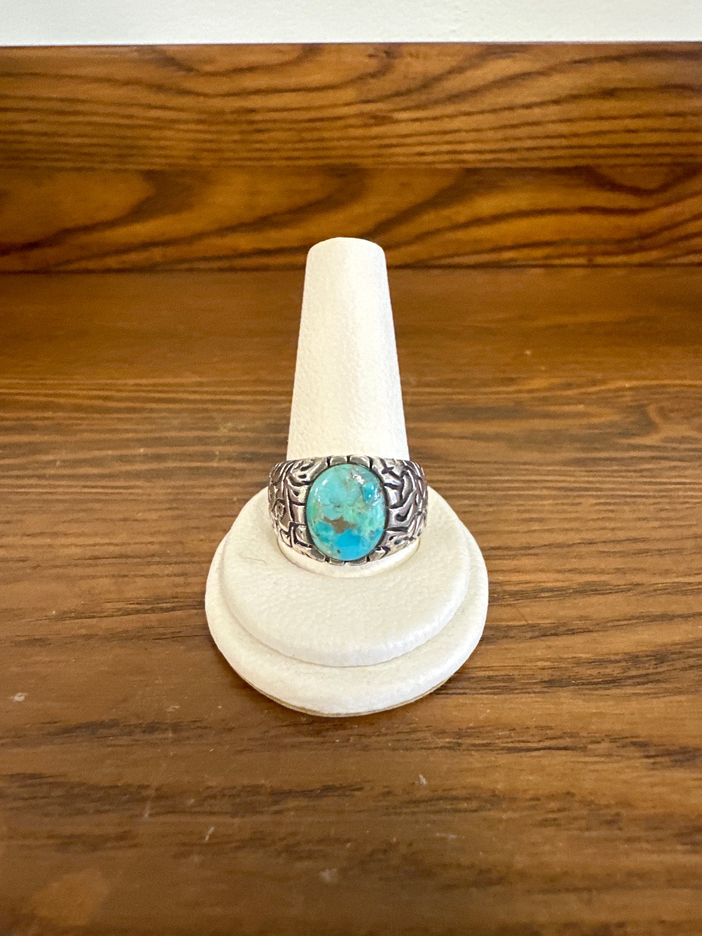 Sterling Silver Kingman Turquoise Men’s Ring Size 11