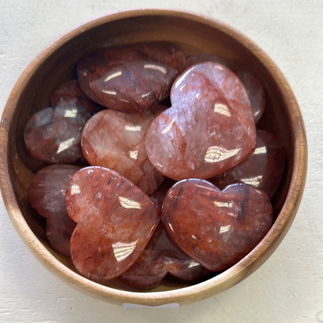 Red Hematoid Quartz Med Heart