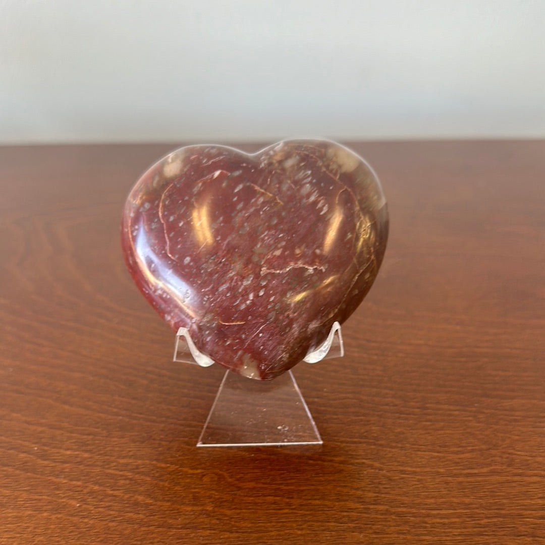 Petrified Wood Lg Heart