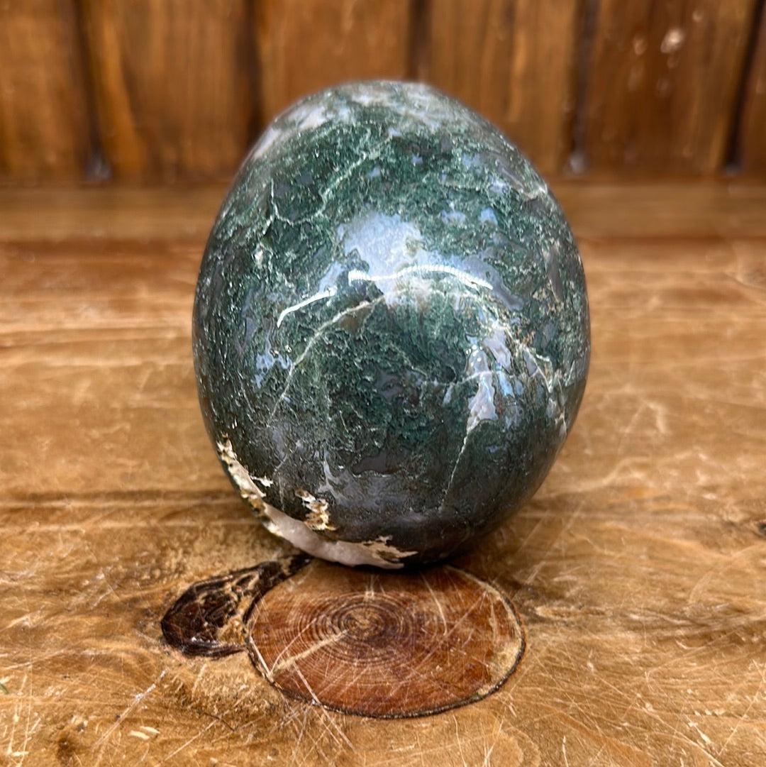 Moss Agate 3lb Skull