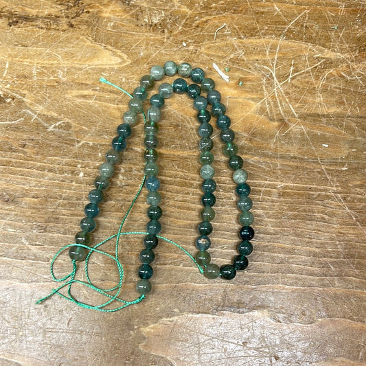 15 inch 6mm green apatite bead strand