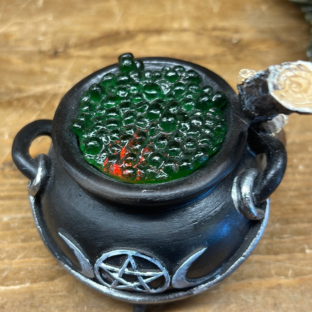 Light Up Cauldron With Broom