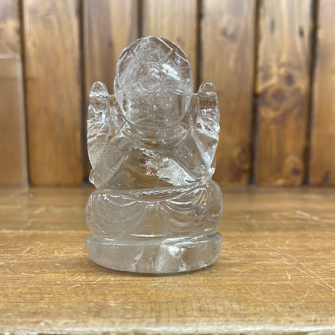 Clear Quartz Med Ganesha