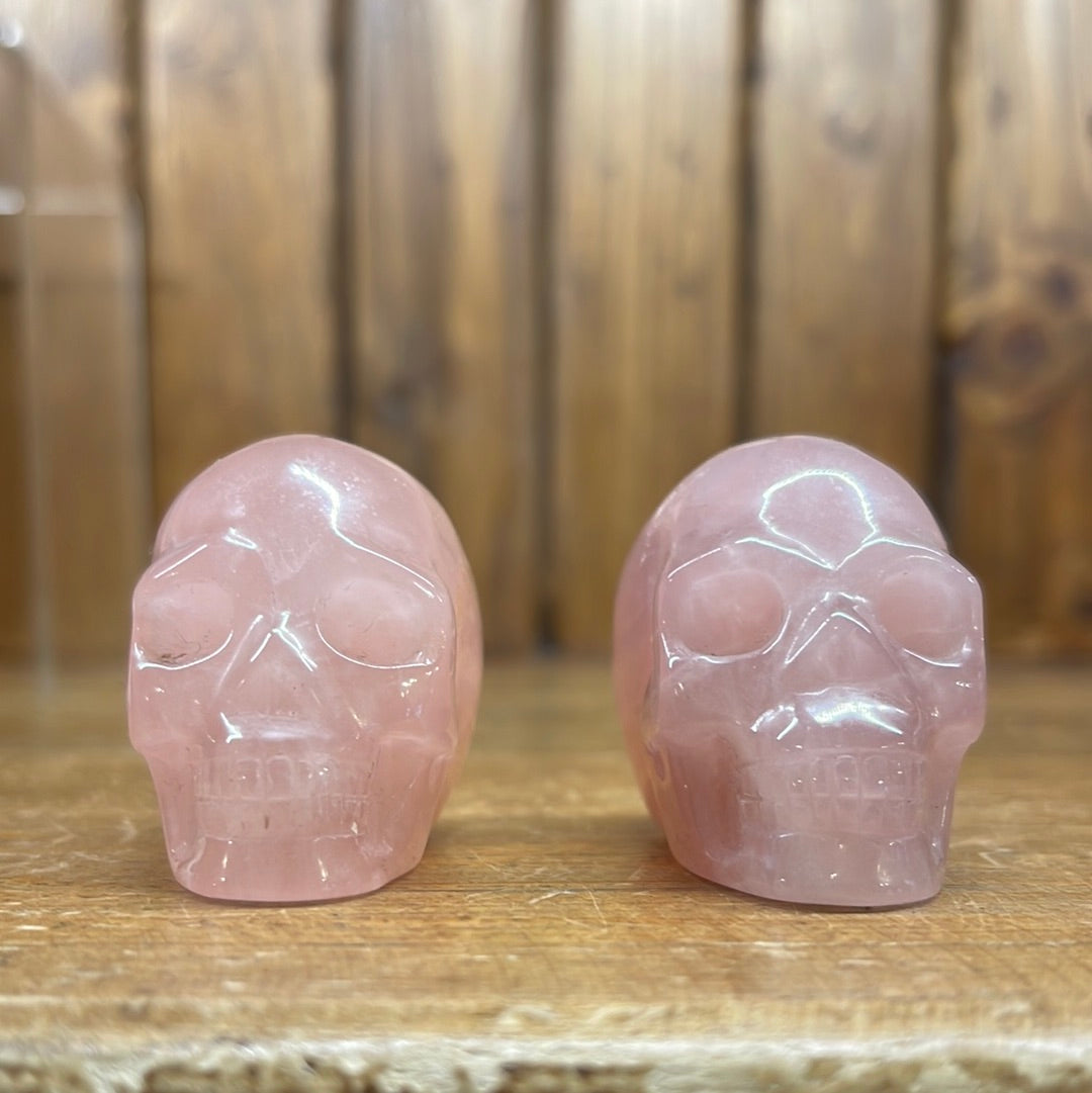 Rose Quartz 2in skull