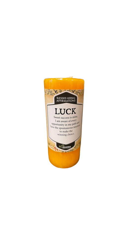 Blessed Herbal Affirmation Candle Luck