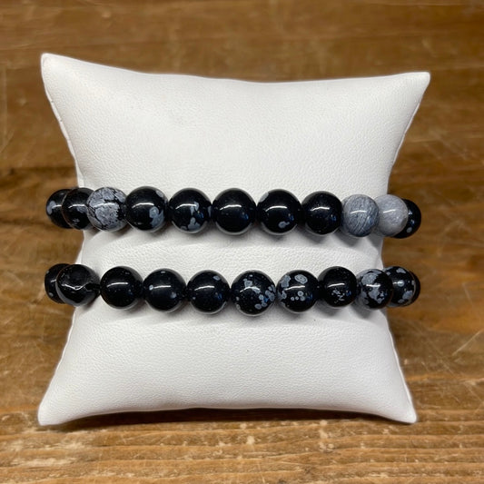 Snowflake Obsidian Stretch Bracelet