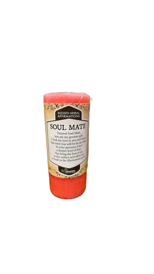 Blessed Herbal Affirmation Candle Soul Mate