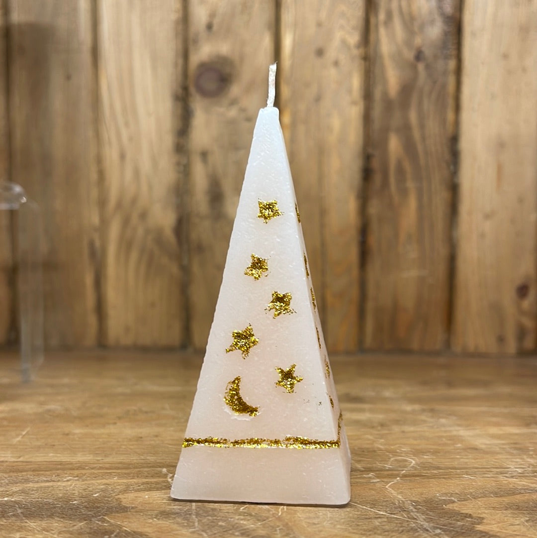 Stars And Moon Pyramid Candle