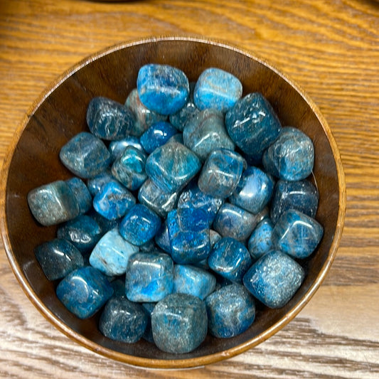 Blue Apatite Cube Tumbled