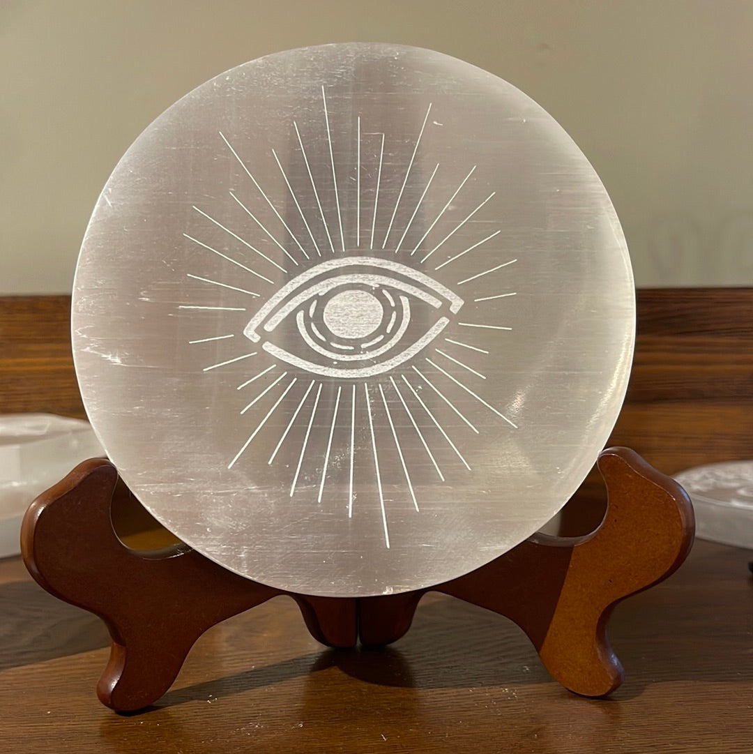 Selenite Third Eye Plate