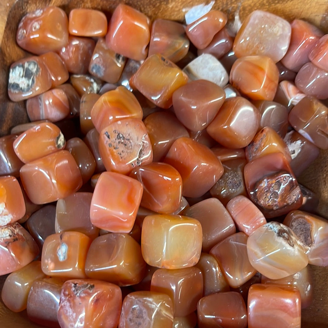 Carnelian Cube Tumbled