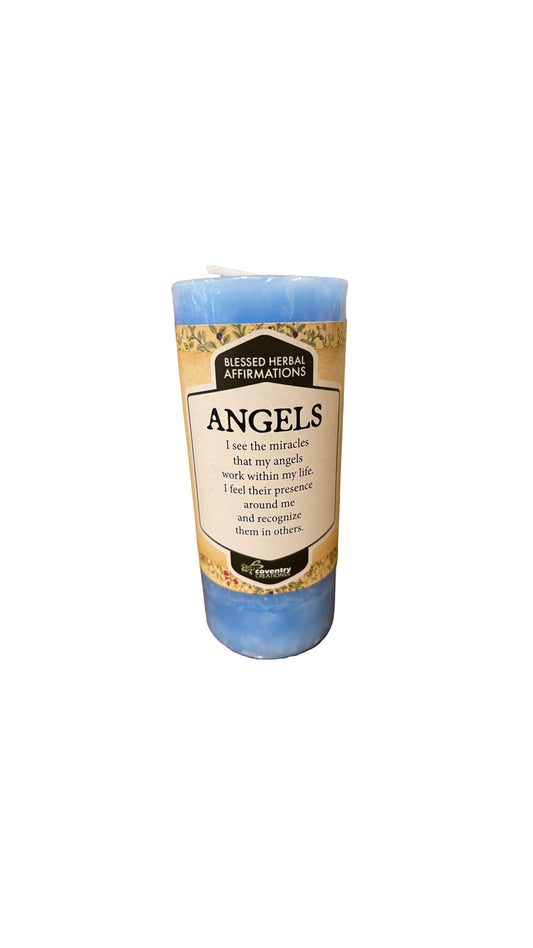 Blessed Herbal Affirmation Candle Angels