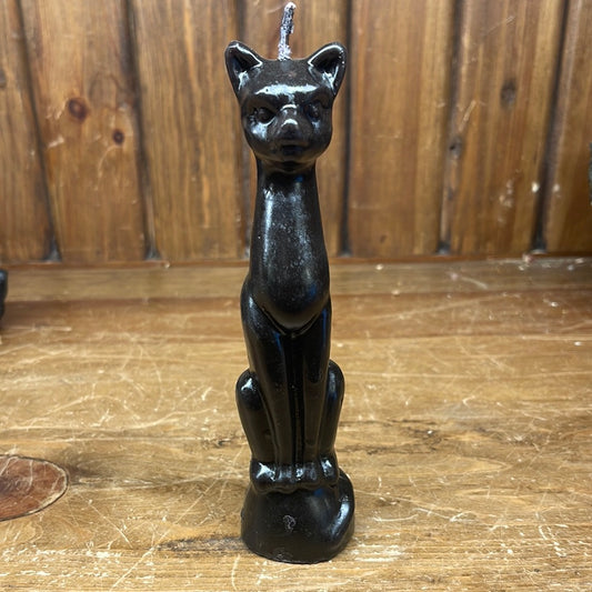 Carved Black Cat Candle