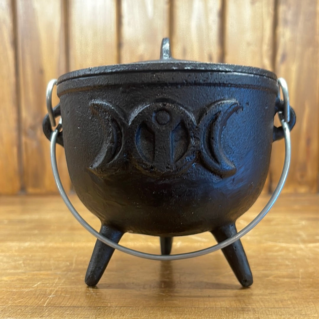 Cast Iron Triple Moon Cauldron