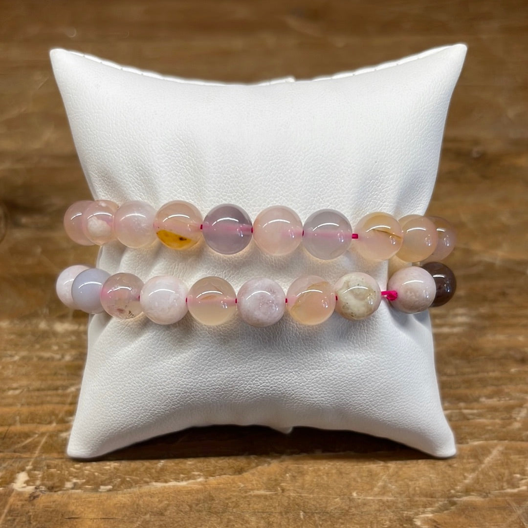 Flower Agate Stretch Bracelet