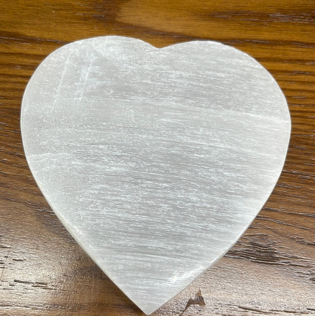 Selenite 5in Heart