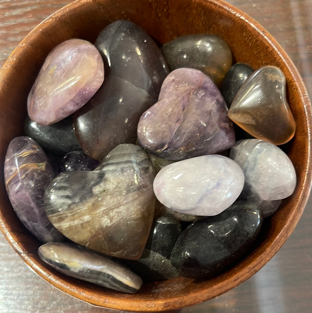 Rainbow Fluorite Mini Heart