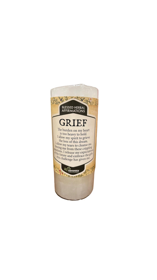 Blessed Herbal Affirmation Candle Grief